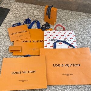 Louis Vuitton Orange and White Shopping Bags